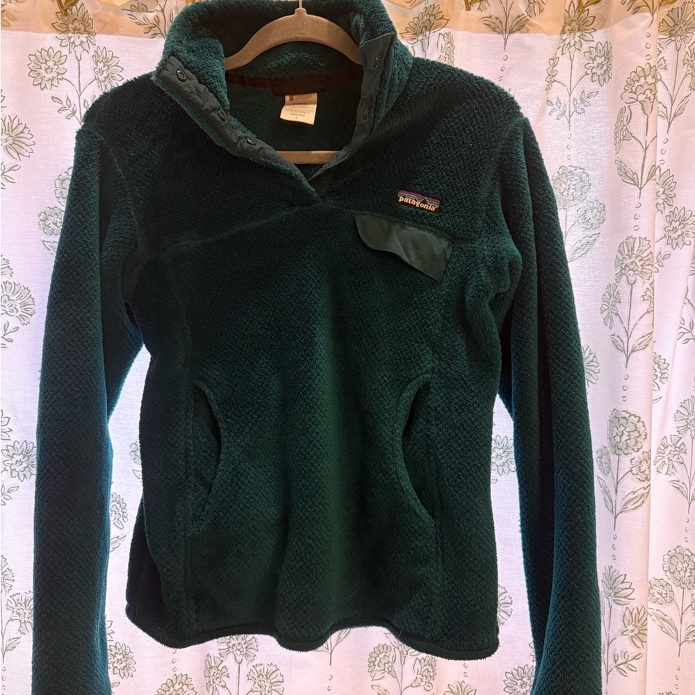 Patagonia Teal Green Quarter-Snap Fleece Pullover
